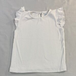 Primark - 2/3T White Kids Ruffle Sleeve Blouse